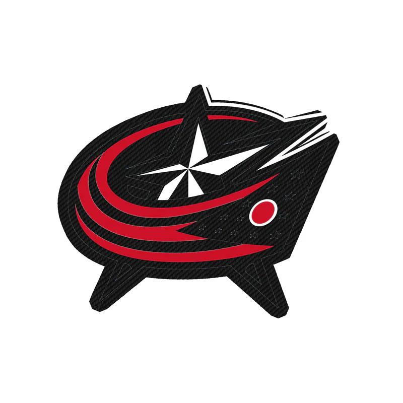 Columbus Blue Jackets - Star - Carbon Fiber Vinyl Sticker - Custom Size