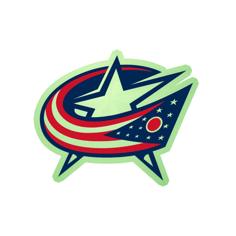 Columbus Blue Jackets - Star - Glow in the Dark Vinyl Sticker - Custom Size