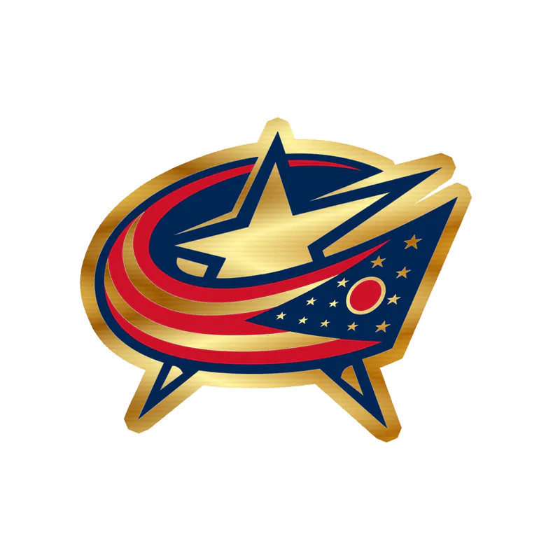 Columbus Blue Jackets - Star - Gold Chrome Vinyl Sticker - Custom Size