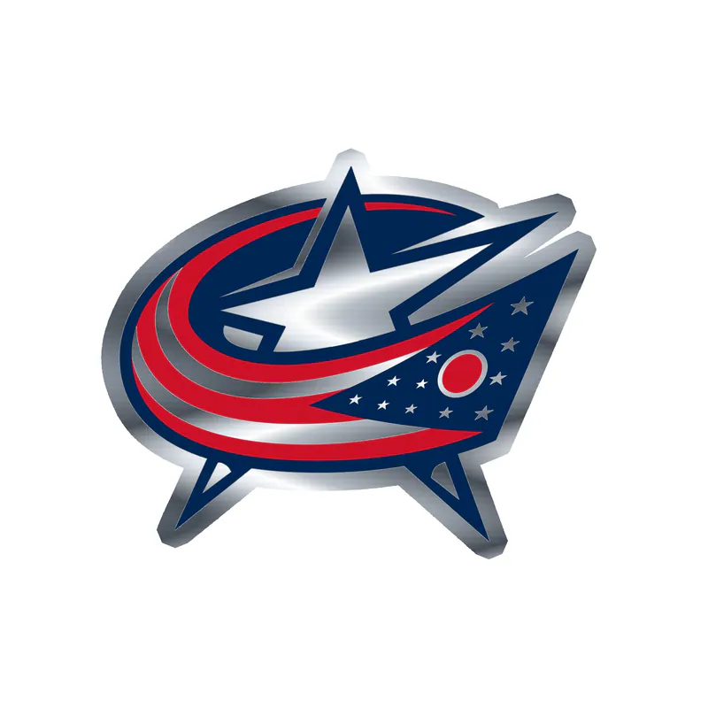 Columbus Blue Jackets - Star - Silver Chrome Vinyl Sticker - Custom Size
