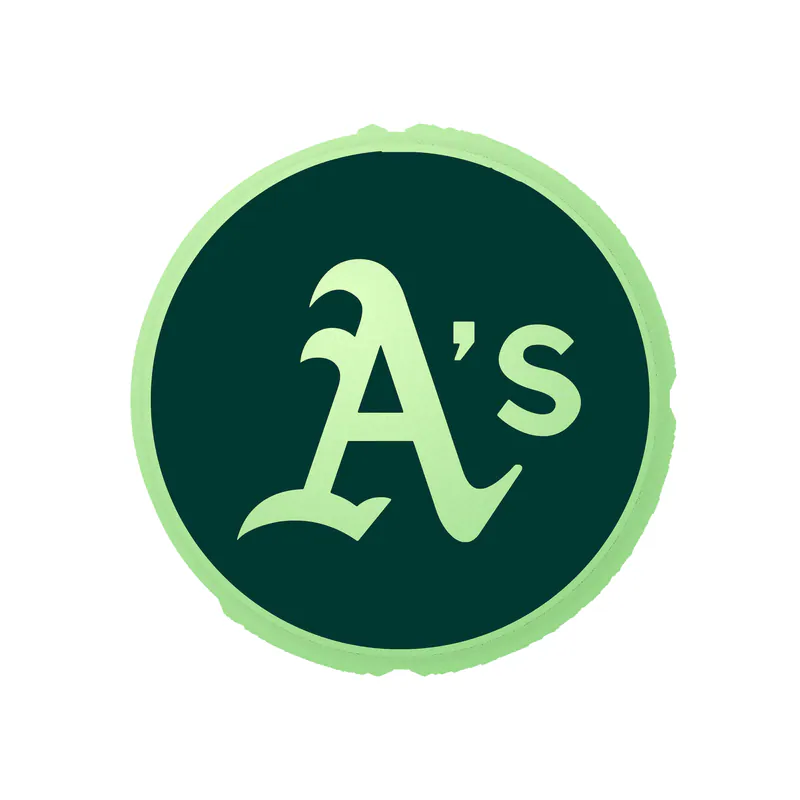 Oakland Athletics - Green Circle With A's - Glow in the Dark Vinyl Sticker - Custom Size