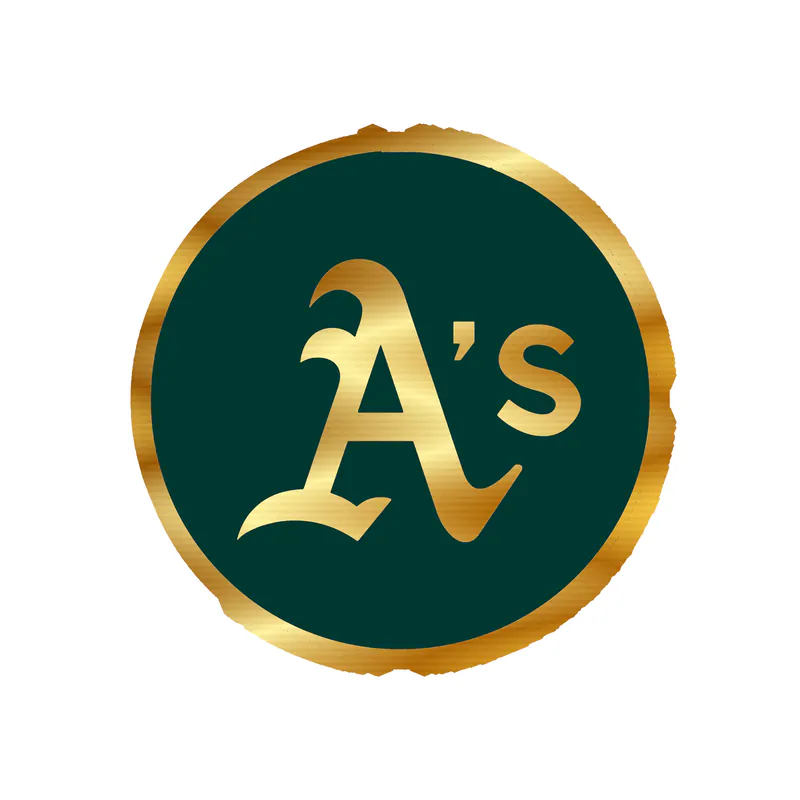 Oakland Athletics - Green Circle With A's - Gold Chrome Vinyl Sticker - Custom Size