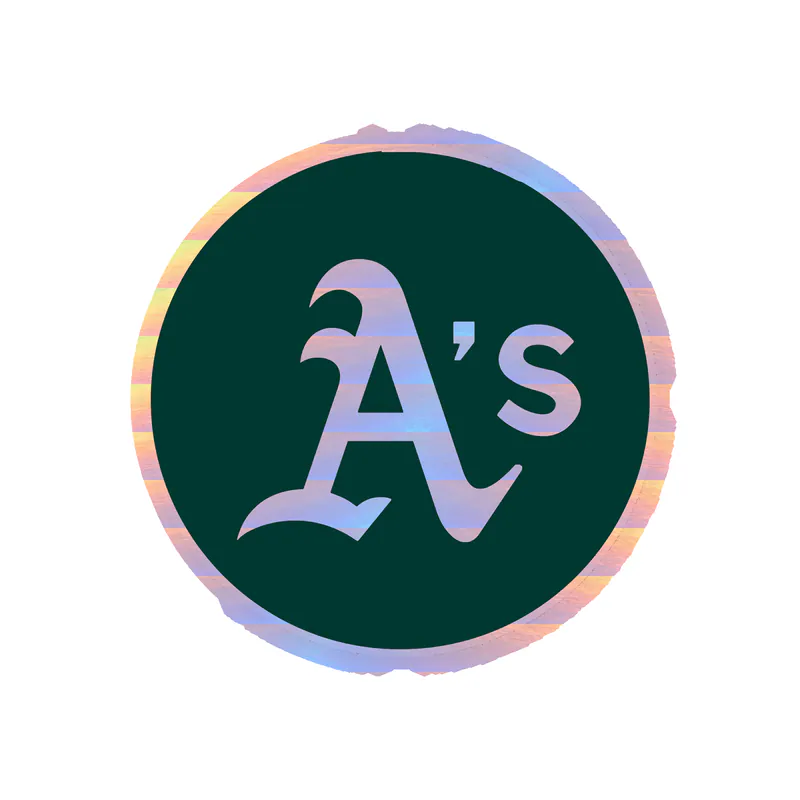 Oakland Athletics - Green Circle With A's - Holographic Vinyl Sticker - Custom Size