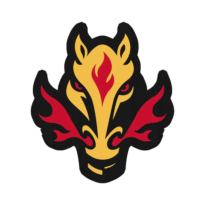 Calgary Flames - Horse - Carbon Fiber Vinyl Sticker - Custom Size