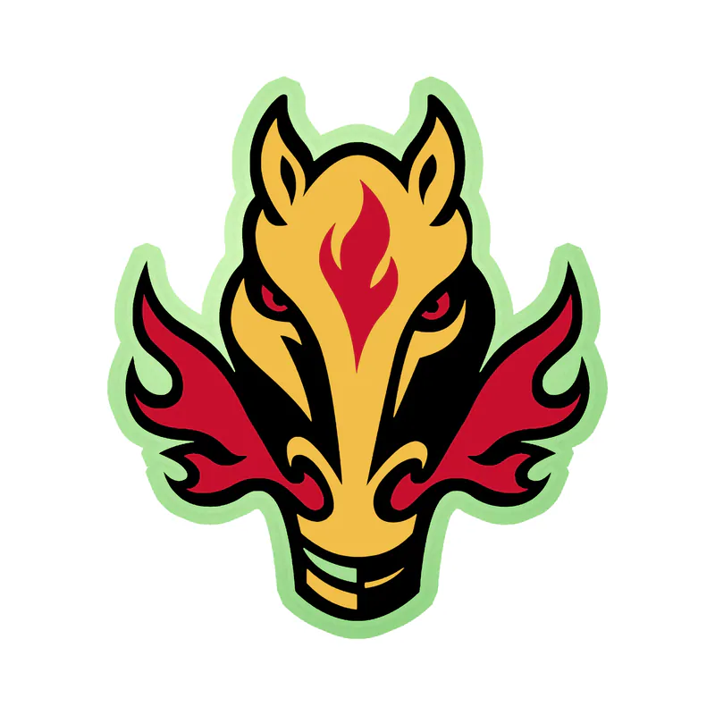Calgary Flames - Horse - Glow in the Dark Vinyl Sticker - Custom Size
