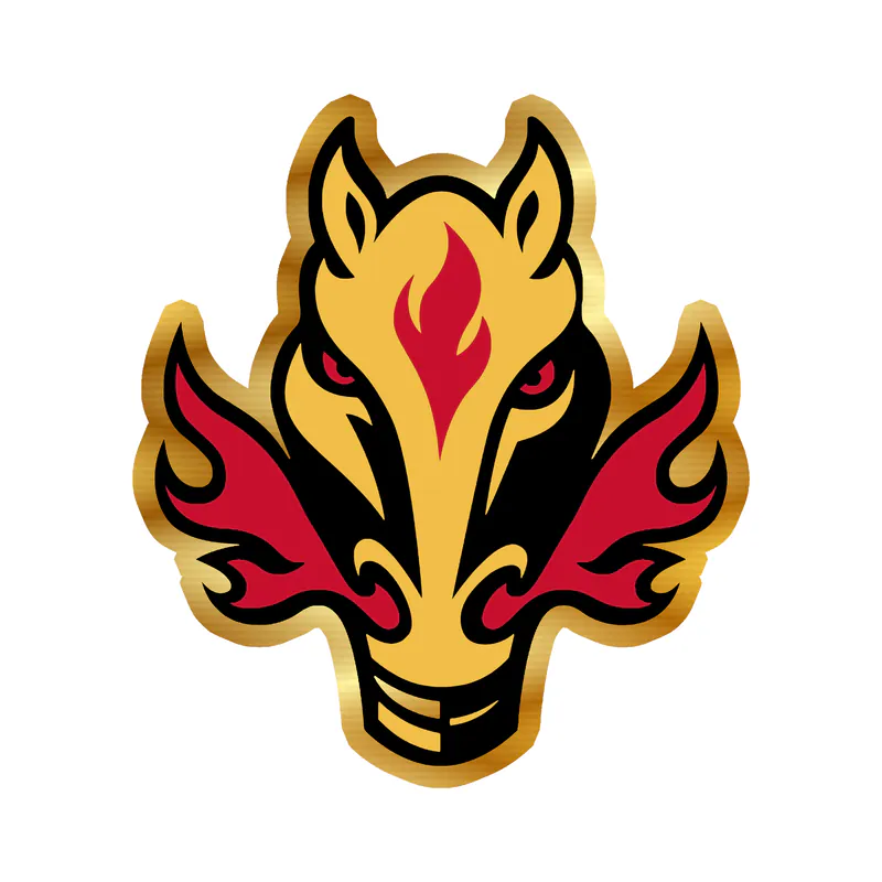 Calgary Flames - Horse - Gold Chrome Vinyl Sticker - Custom Size