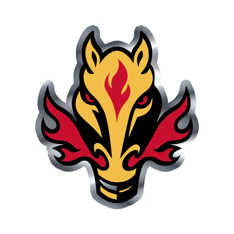 Calgary Flames - Horse - Silver Chrome Vinyl Sticker - Custom Size