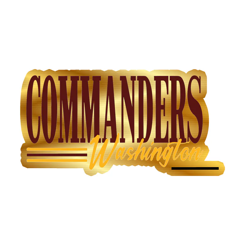 Washington Commanders- Gold Chrome Vinyl Sticker - Custom Size