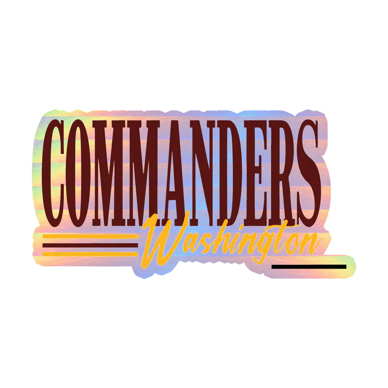 Washington Commanders- Holographic Vinyl Sticker - Custom Size
