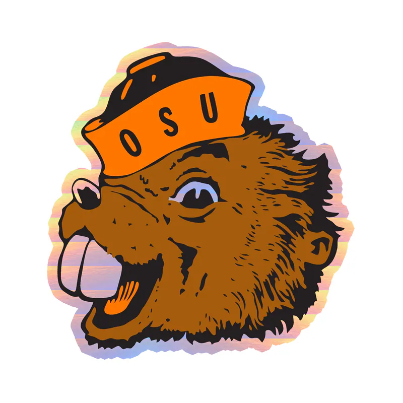 Oregon State Beavers - Image 3 - Holographic Vinyl Decal - Custom Size