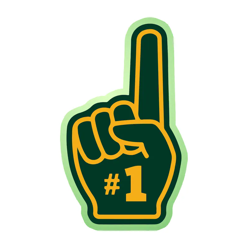 Green Bay Packers - #1 - Glow in the Dark Vinyl Sticker - Custom Size