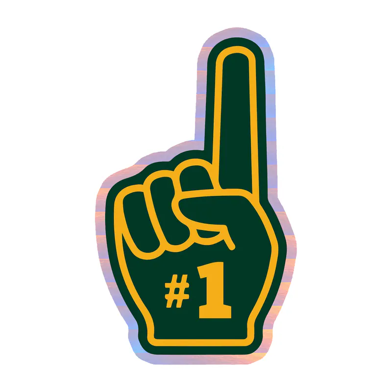 Green Bay Packers - #1 - Holographic Vinyl Sticker - Custom Size