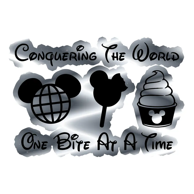 Disney Snacks Silver Chrome Vinyl Sticker - Custom Size
