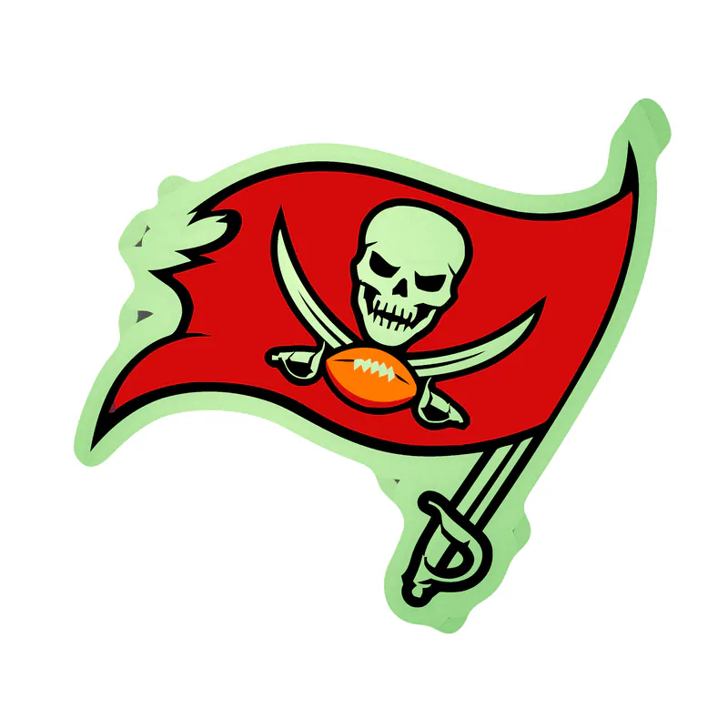 Tampa Bay Buccaneers - Light Flag - Glow in the Dark Vinyl Sticker - Custom Size