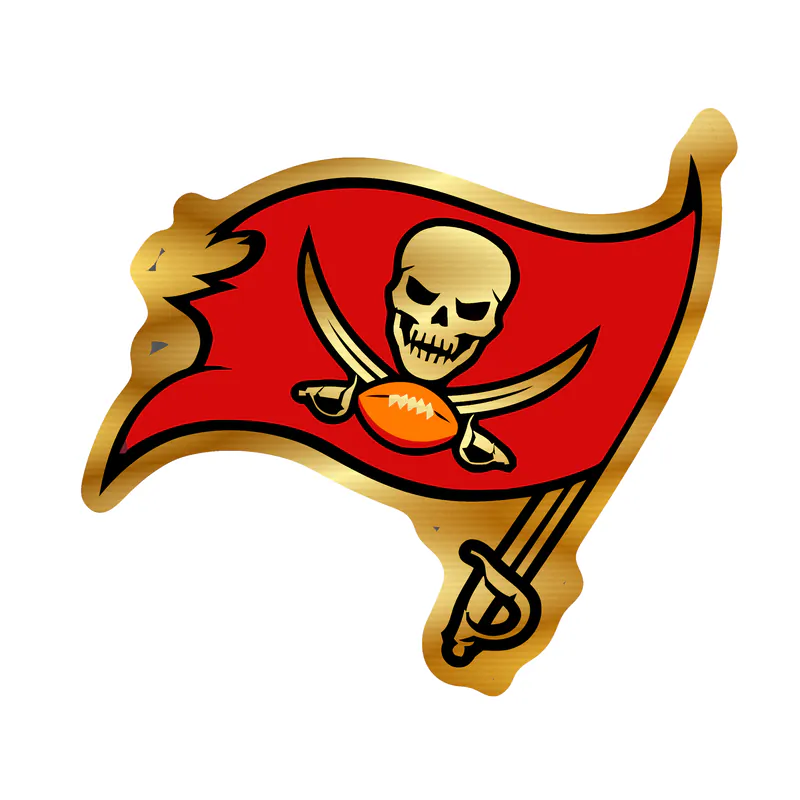 Tampa Bay Buccaneers - Light Flag - Gold Chrome Vinyl Sticker - Custom Size