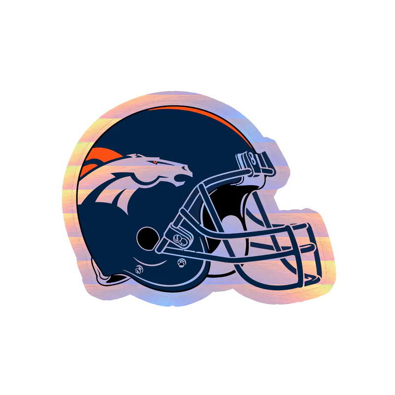 Denver Broncos - Helmet- Holographic Vinyl Sticker - Custom Size