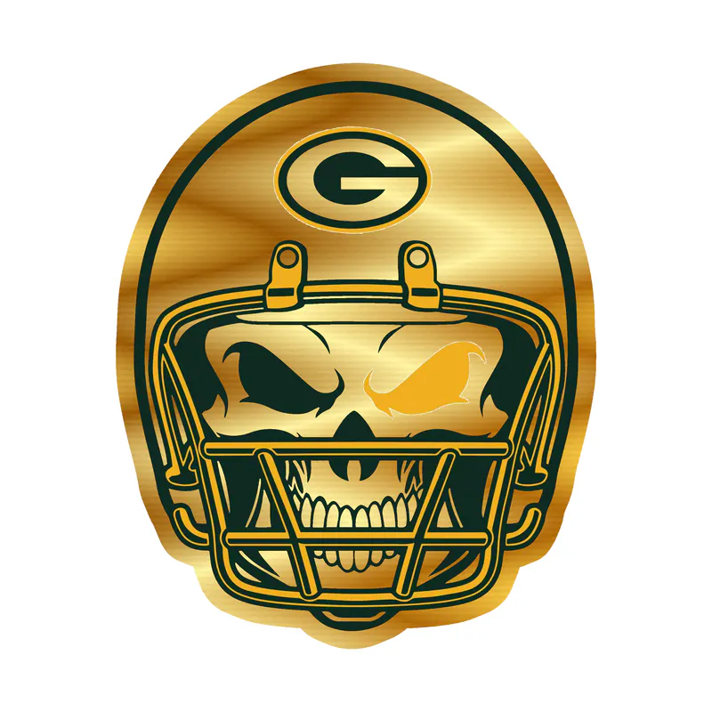 Green Bay Packers - Image 18 - Gold Chrome Vinyl Sticker - Custom Size