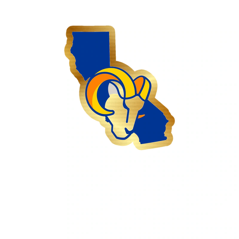 Los Angeles Rams - Image 17 - Gold Chrome Vinyl Sticker - Custom Size