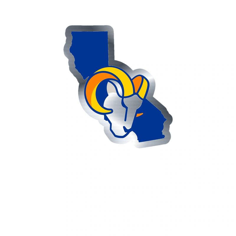 Los Angeles Rams - Image 17 - Silver Chrome Vinyl Sticker - Custom Size