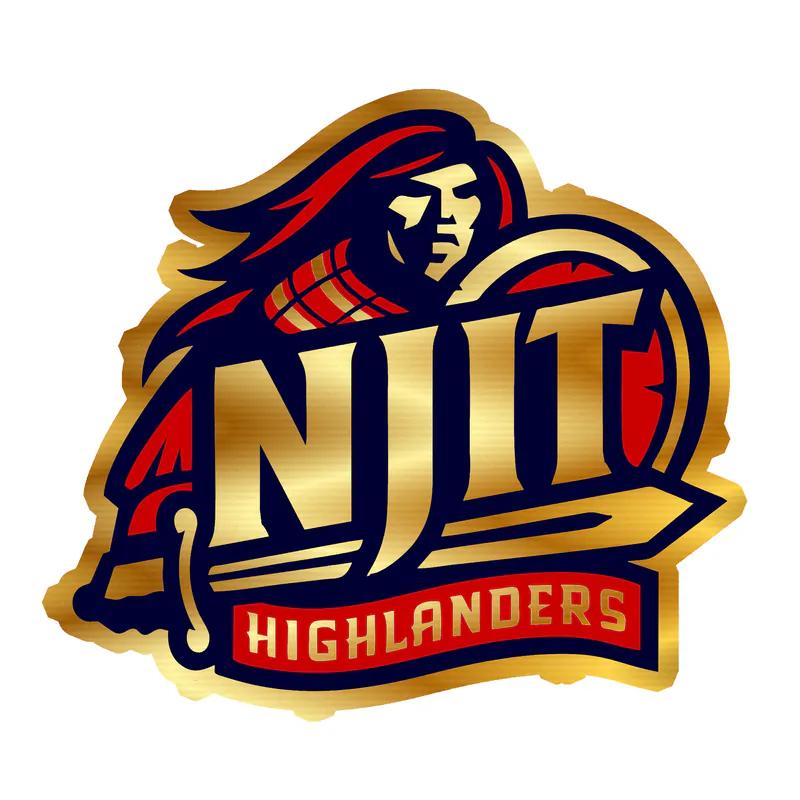 NJIT Highlanders Gold Chrome Vinyl Decal - Custom Size