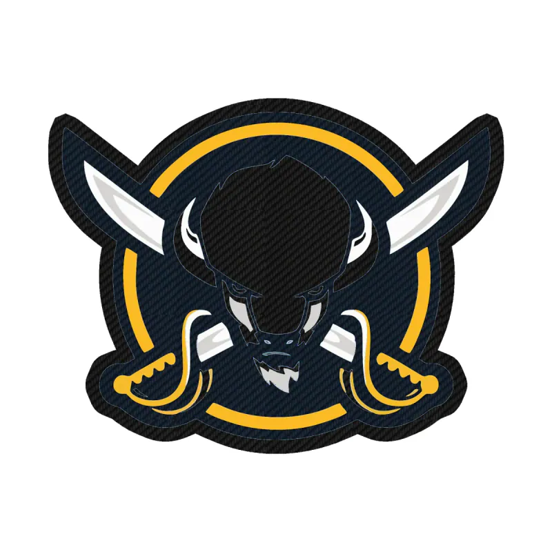 Buffalo Sabres - Circle With Buffalo In Center - Carbon Fiber Vinyl Sticker - Custom Size