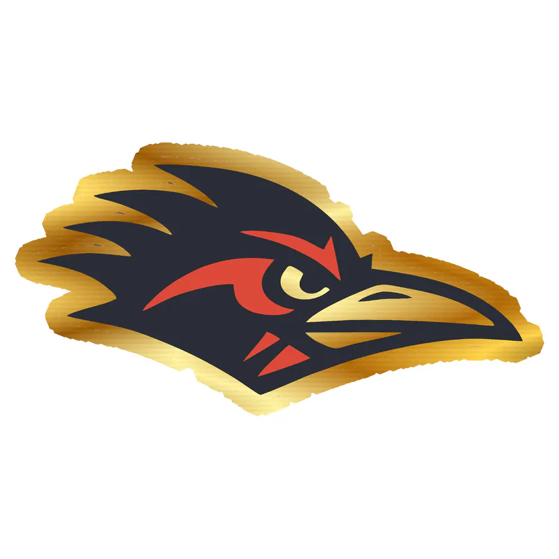 UTSA Roadrunners - Head - Gold Chrome Vinyl Decal - Custom Size