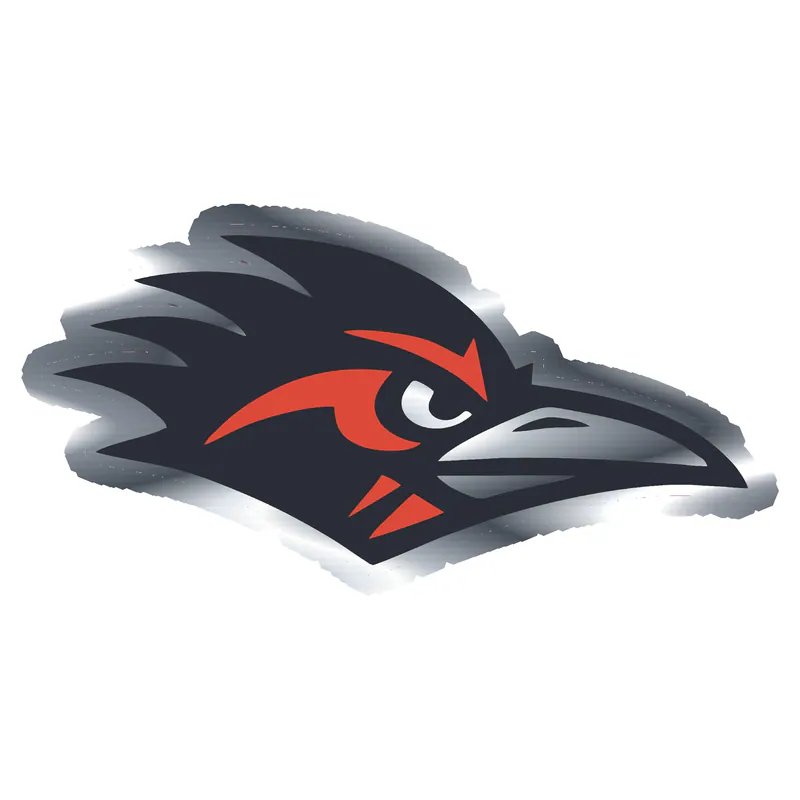 UTSA Roadrunners - Head - Silver Chrome Vinyl Decal - Custom Size