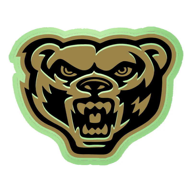 Oakland University - Image 1 - Glow in the Dark Vinyl Sticker - Custom Size