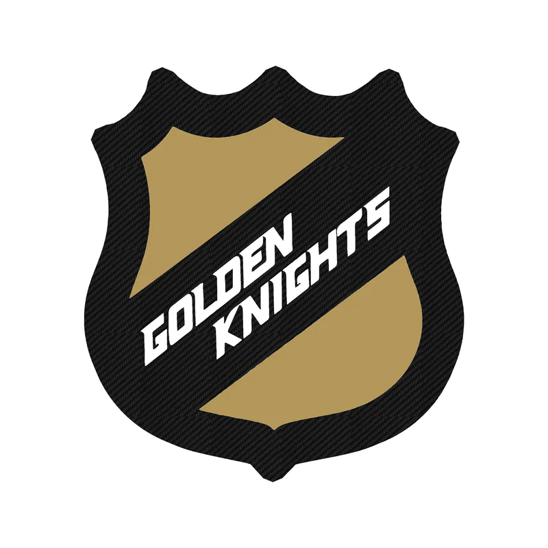 Vegas Golden Knights - NHL Logo With Golden Knights - Carbon Fiber Vinyl Sticker - Custom Size