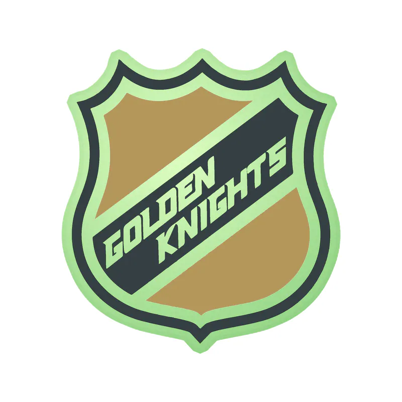 Vegas Golden Knights - NHL Logo With Golden Knights - Glow in the Dark Vinyl Sticker - Custom Size