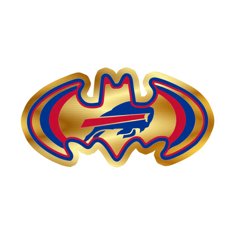 Buffalo Bills - Bat - Gold Chrome Vinyl Sticker - Custom Size