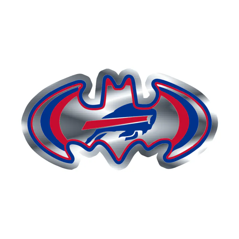 Buffalo Bills - Bat - Silver Chrome Vinyl Sticker - Custom Size