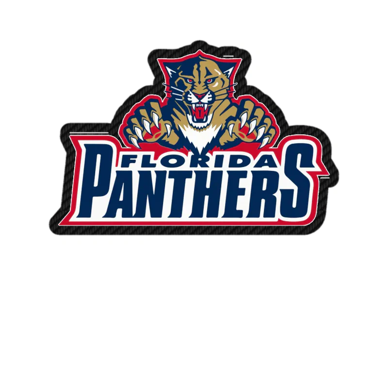 Florida Panthers - Panther With Name - Carbon Fiber Vinyl Sticker - Custom Size