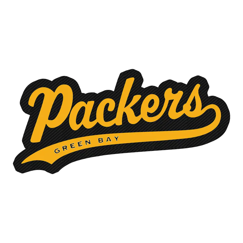 Green Bay Packers - Yellow Packers 2 - Carbon Fiber Vinyl Sticker - Custom Size