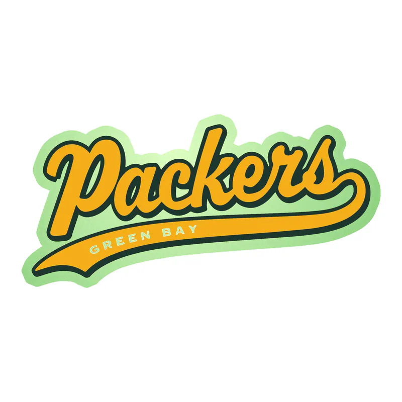 Green Bay Packers - Yellow Packers 2 - Glow in the Dark Vinyl Sticker - Custom Size