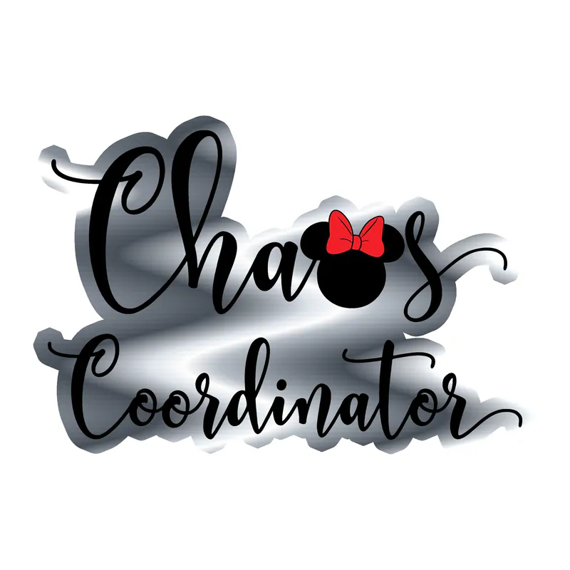 Chaos Coordinator Silver Chrome Vinyl Sticker - Custom Size