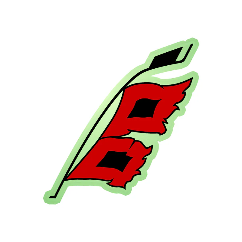 Carolina Hurricanes - Hockey Stick Flag - Glow in the Dark Vinyl Sticker - Custom Size