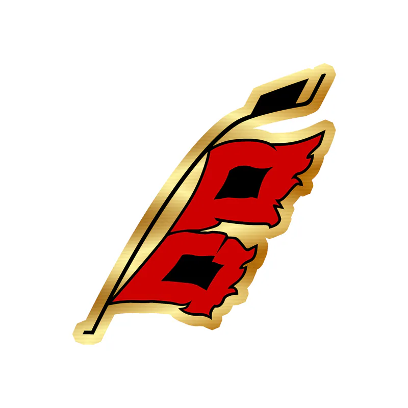 Carolina Hurricanes - Hockey Stick Flag - Gold Chrome Vinyl Sticker - Custom Size