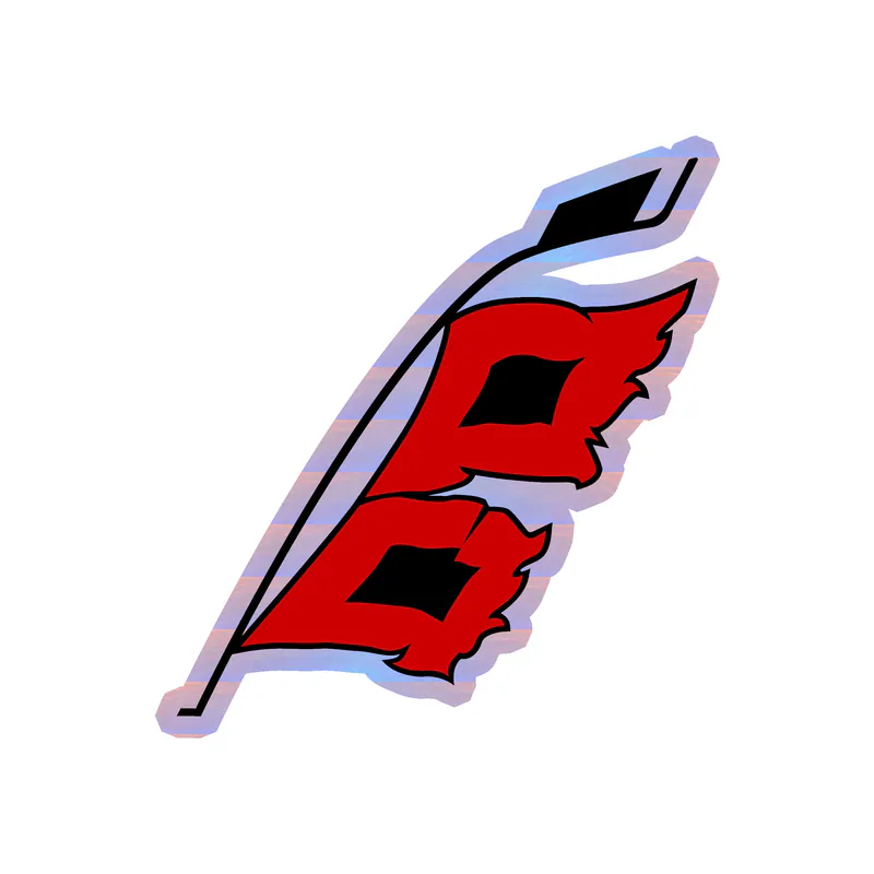 Carolina Hurricanes - Hockey Stick Flag - Holographic Vinyl Sticker - Custom Size