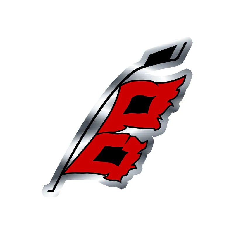 Carolina Hurricanes - Hockey Stick Flag - Silver Chrome Vinyl Sticker - Custom Size
