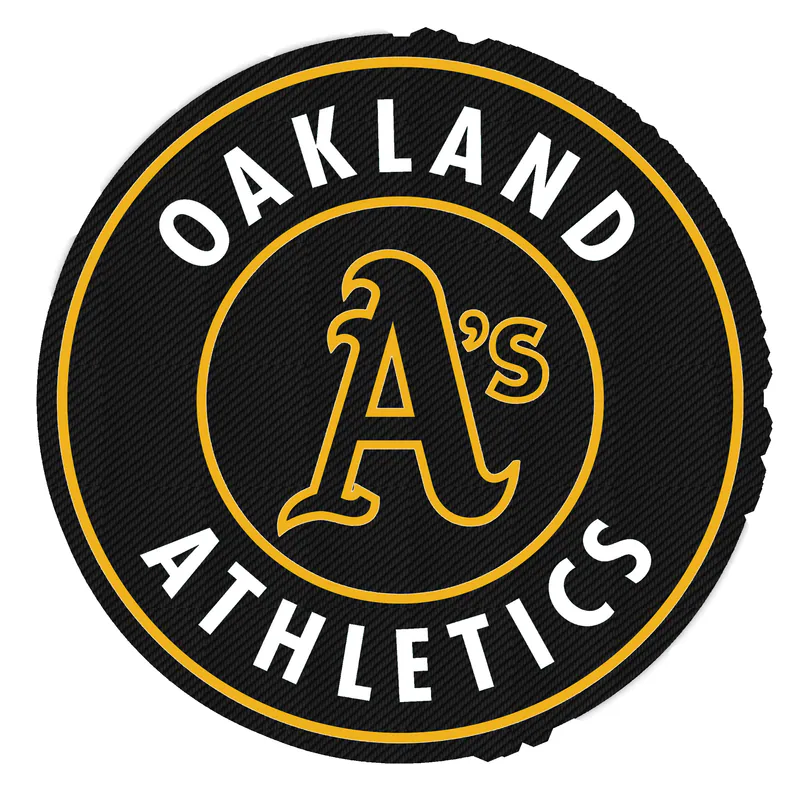 Oakland Athletics - Green Circle With Name - Carbon Fiber Vinyl Sticker - Custom Size