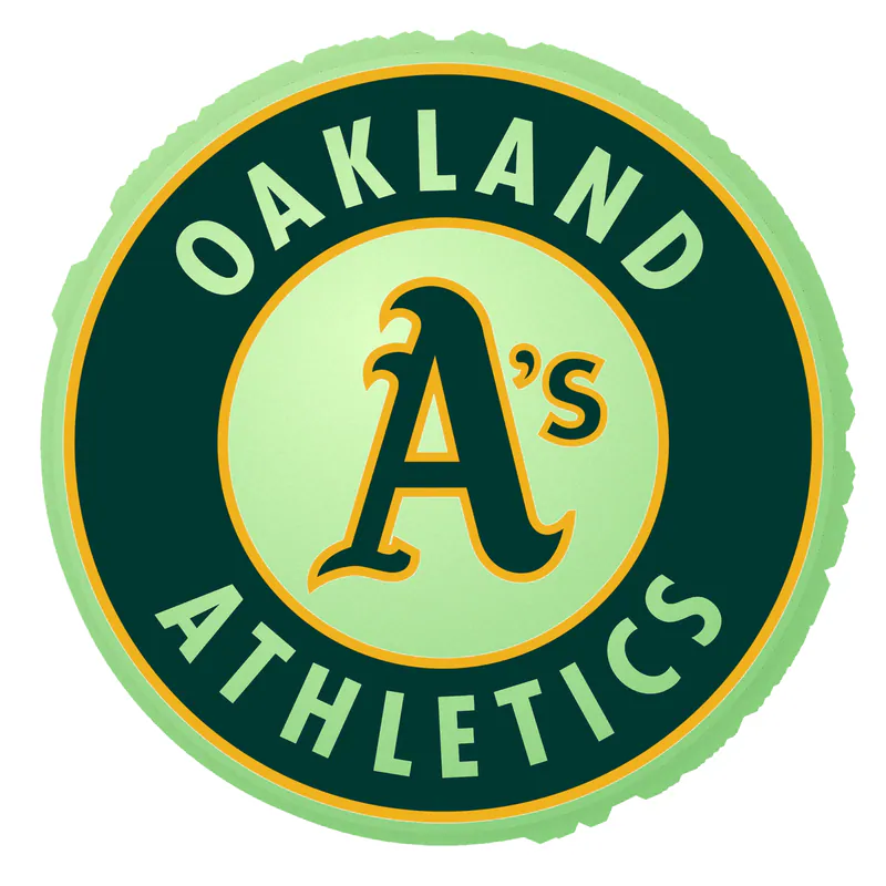 Oakland Athletics - Green Circle With Name - Glow in the Dark Vinyl Sticker - Custom Size