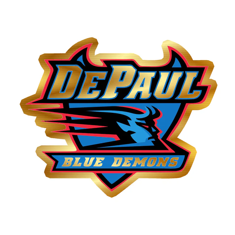 DePaul Blue Demons - Image 1 - Gold Chrome Vinyl Decal - Custom Size