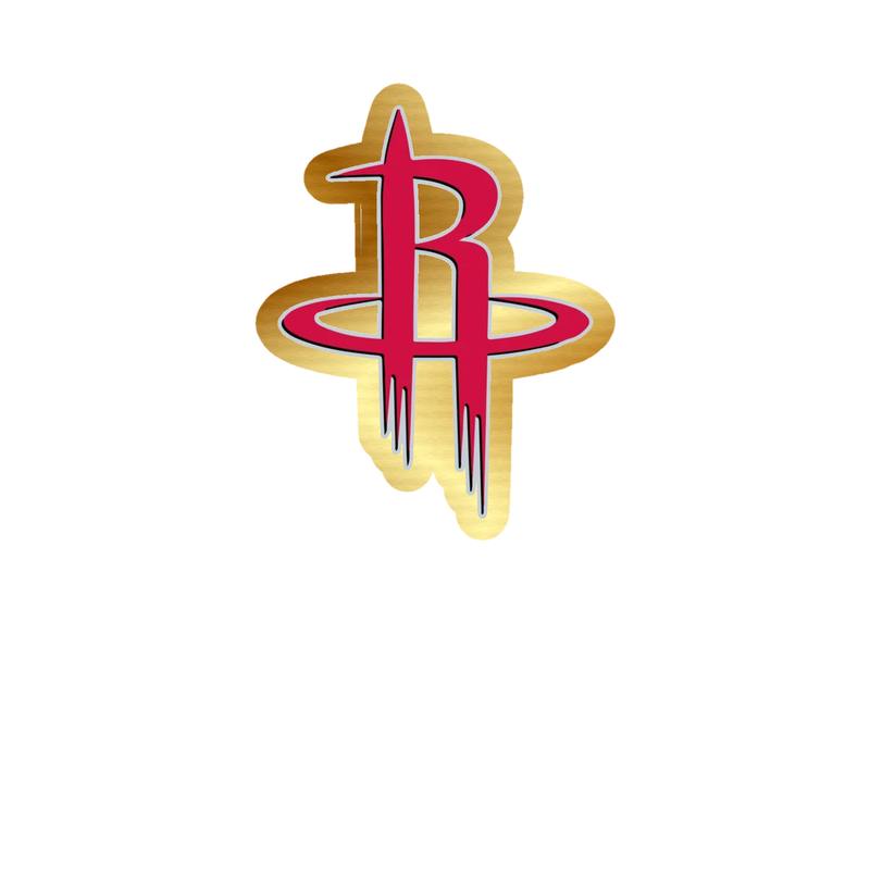 Houston Rockets - Image 1 - Gold Chrome Vinyl Sticker - Custom Size