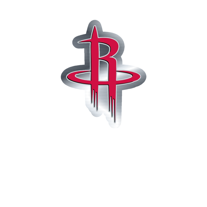 Houston Rockets - Image 1 - Silver Chrome Vinyl Sticker - Custom Size
