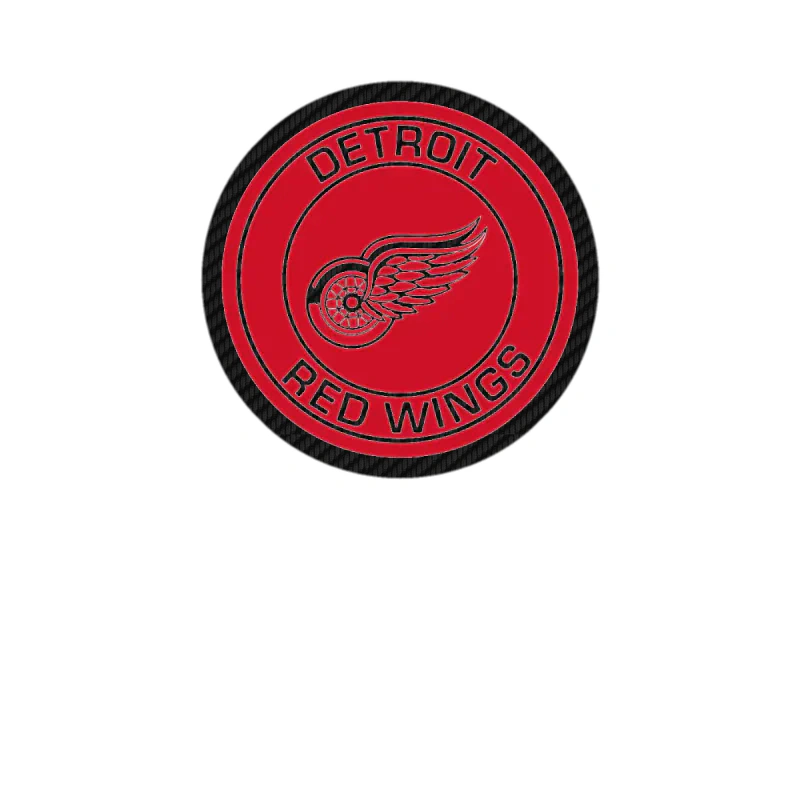 Detroit Red Wings - Circle With Name - Carbon Fiber Vinyl Sticker - Custom Size