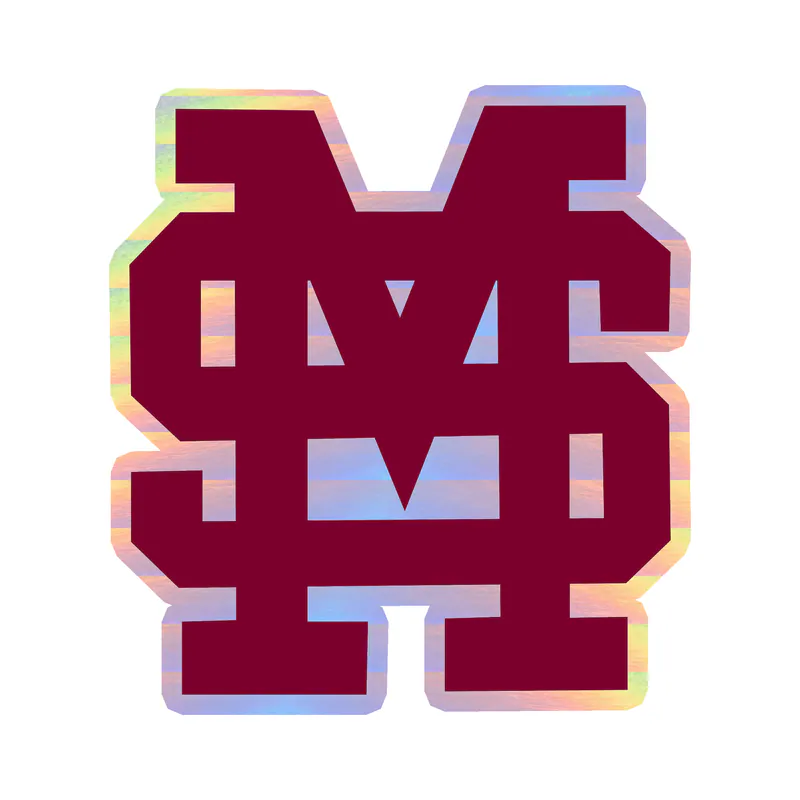 Mississippi State Bulldogs - Image 2 - Holographic Vinyl Decal - Custom Size