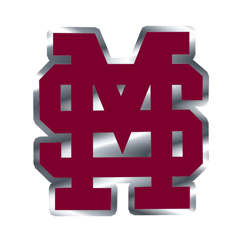 Mississippi State Bulldogs - Image 2 - Silver Chrome Vinyl Decal - Custom Size