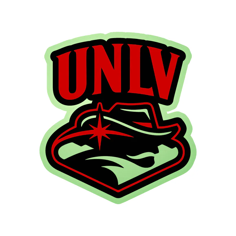 UNLV - New Logo With Name - Glow in the Dark Vinyl Decal - Custom Size
