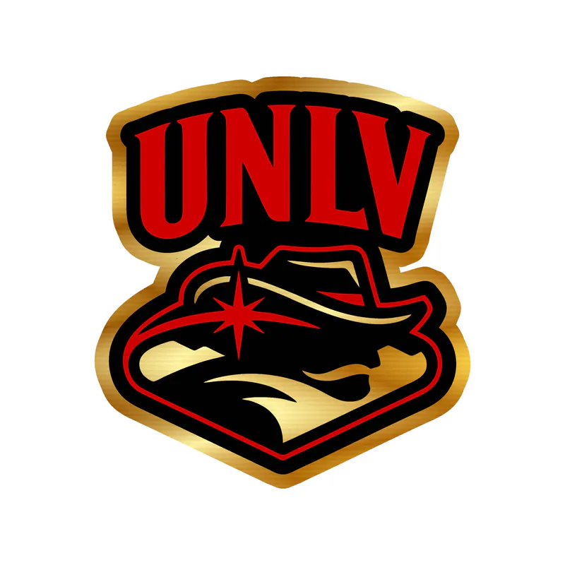 UNLV - New Logo With Name - Gold Chrome Vinyl Decal - Custom Size
